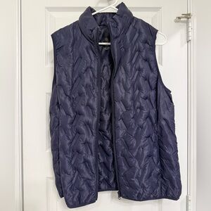 Tangerine Navy Quilted Puffer Vest